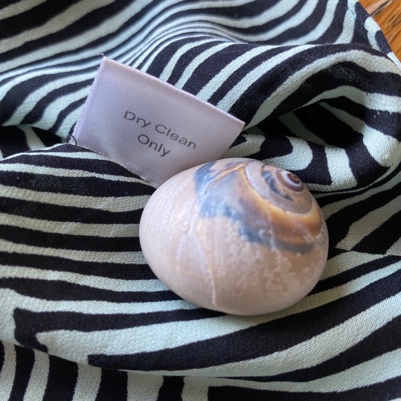 Parker Cold-Shoulder 100% Silk Mini Dress XS Black/White - Picture 13 of 16